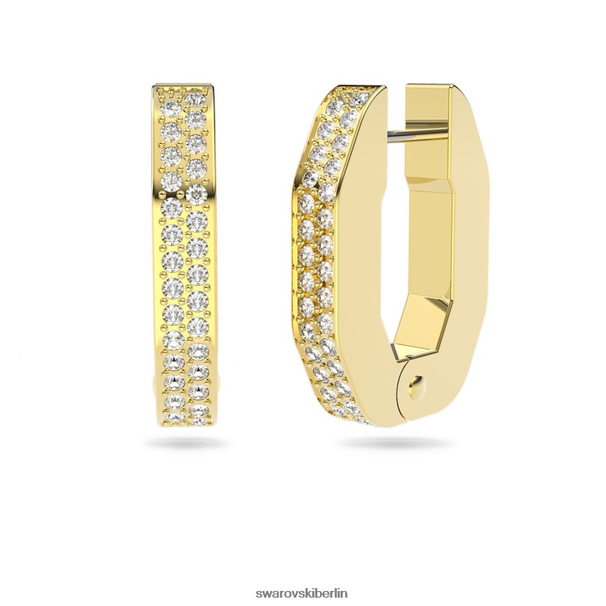 Swarovski Dextera-Creolen Achteckform, weiß, vergoldet Schmuck HLT448913
