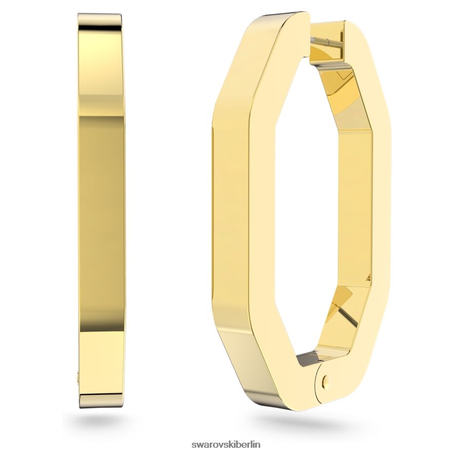 Swarovski Dextera-Creolen Achteckform, weiß, vergoldet Schmuck HLT448925