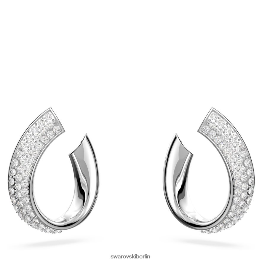 Swarovski Es gibt Creolen weiß, rhodiniert Schmuck HLT448897