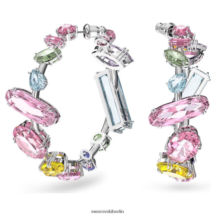 Swarovski Gema-Creolen Mischschliffe, mehrfarbig, rhodiniert Schmuck HLT448867