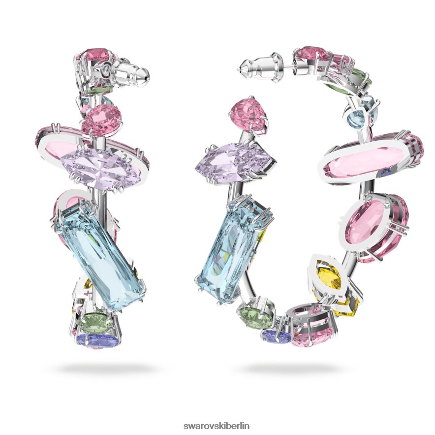 Swarovski Gema-Creolen Mischschliffe, mehrfarbig, rhodiniert Schmuck HLT448867