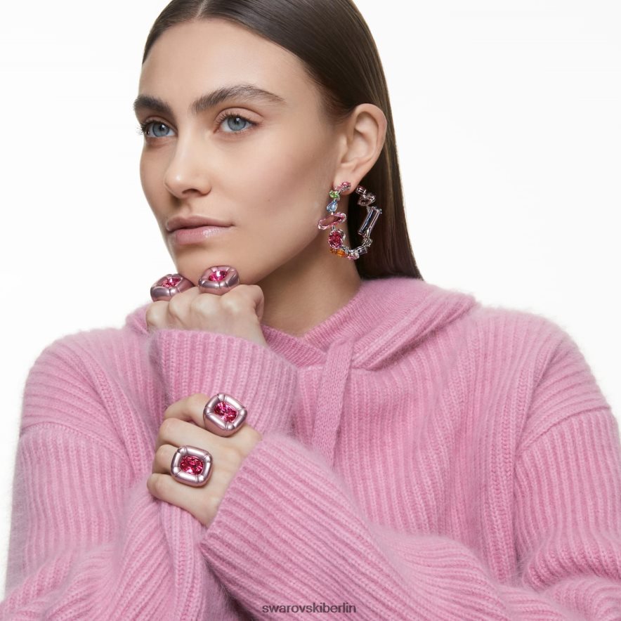 Swarovski Gema-Creolen Mischschliffe, mehrfarbig, rhodiniert Schmuck HLT448867
