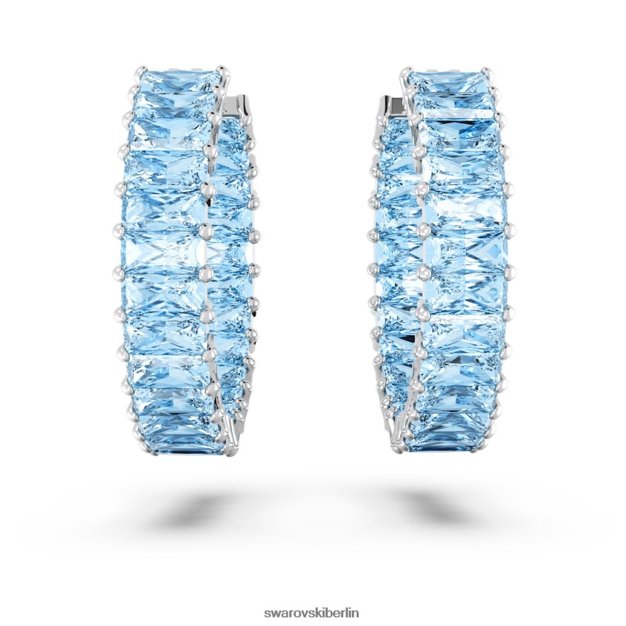 Swarovski Matrix-Creolen Baguetteschliff, blau, rhodiniert Schmuck HLT448863