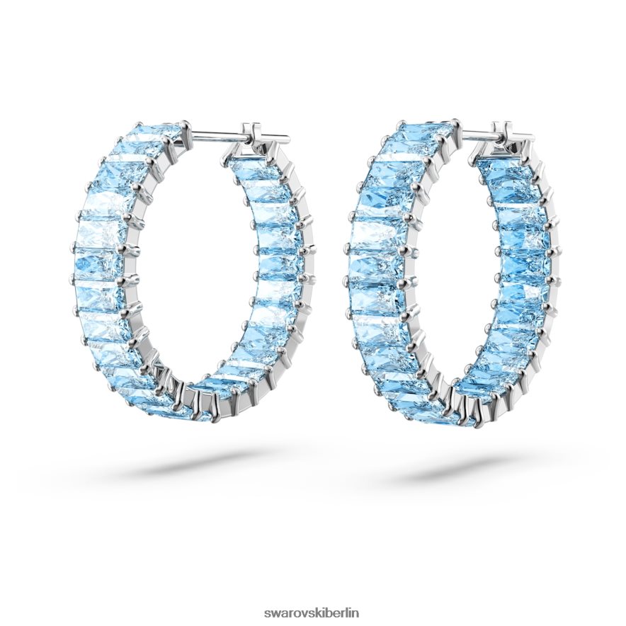 Swarovski Matrix-Creolen Baguetteschliff, blau, rhodiniert Schmuck HLT448863