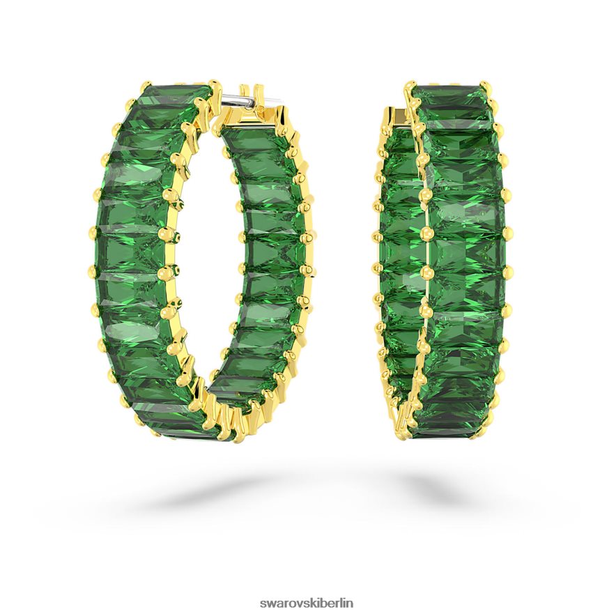 Swarovski Matrix-Creolen Baguetteschliff, grün, vergoldet Schmuck HLT448862