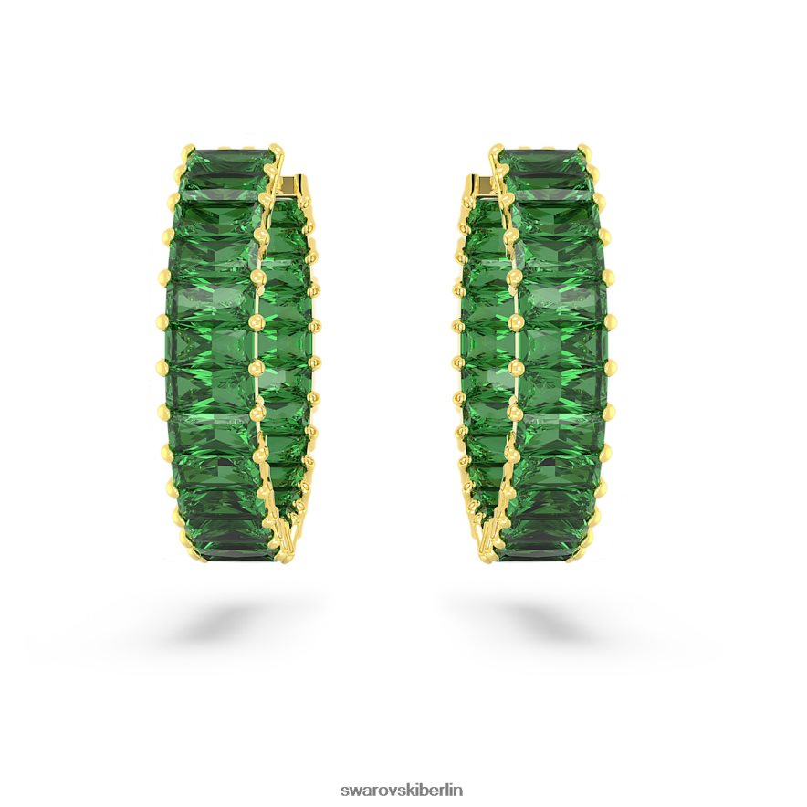 Swarovski Matrix-Creolen Baguetteschliff, grün, vergoldet Schmuck HLT448862