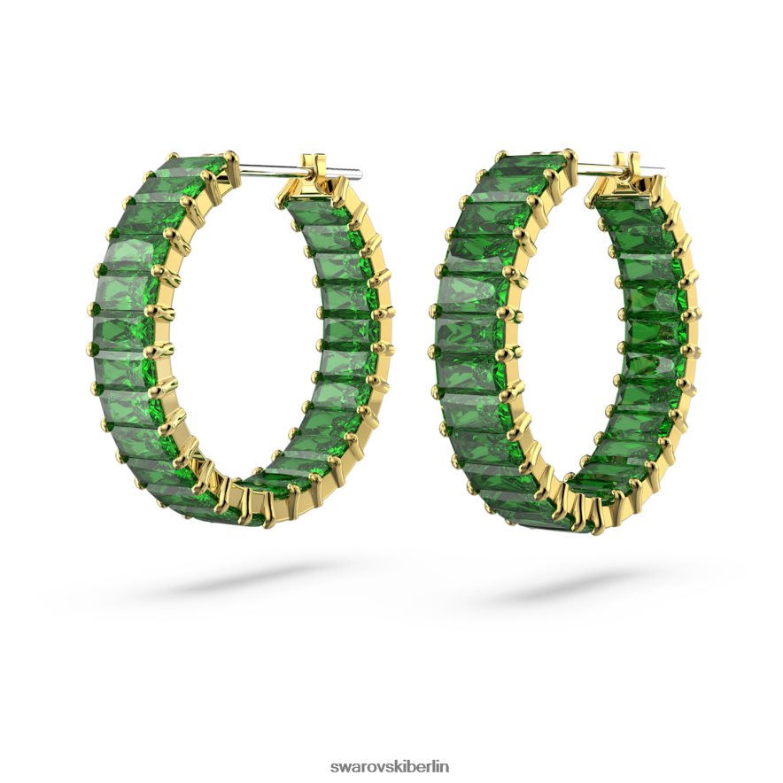 Swarovski Matrix-Creolen Baguetteschliff, grün, vergoldet Schmuck HLT448862