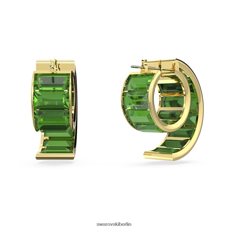 Swarovski Matrix-Creolen Baguetteschliff, grün, vergoldet Schmuck HLT448928