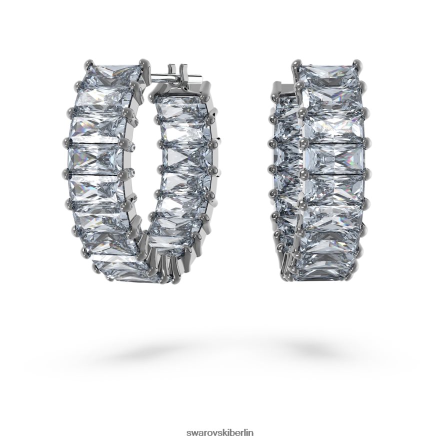 Swarovski Matrix-Creolen Baguetteschliff, grau, rutheniumbeschichtet Schmuck HLT448866