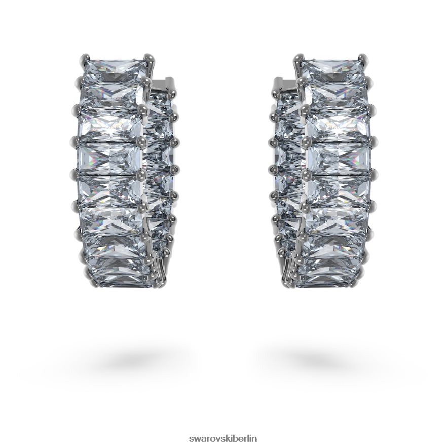 Swarovski Matrix-Creolen Baguetteschliff, grau, rutheniumbeschichtet Schmuck HLT448866