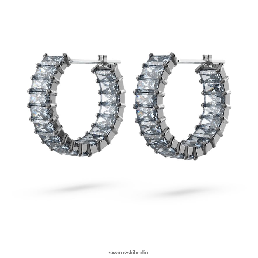 Swarovski Matrix-Creolen Baguetteschliff, grau, rutheniumbeschichtet Schmuck HLT448866