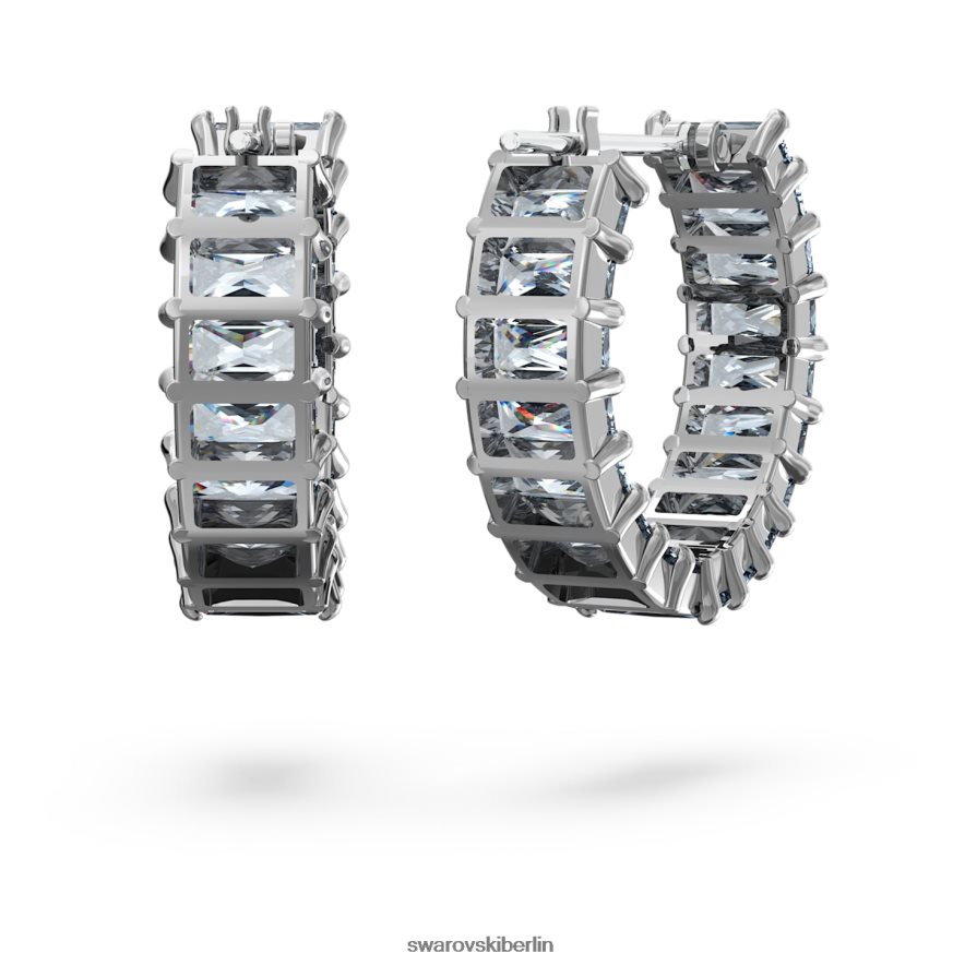 Swarovski Matrix-Creolen Baguetteschliff, grau, rutheniumbeschichtet Schmuck HLT448866