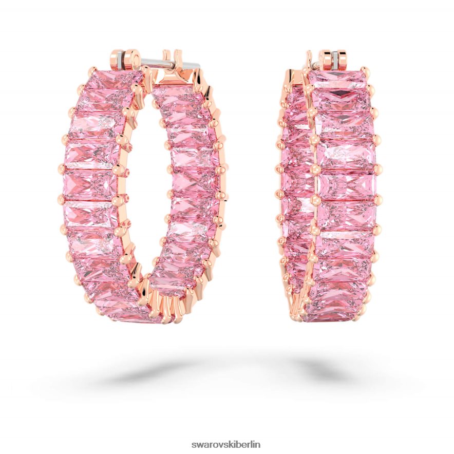 Swarovski Matrix-Creolen Baguetteschliff, rosa, rosévergoldet Schmuck HLT448937