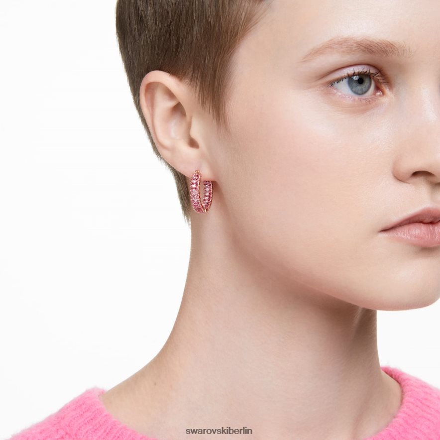 Swarovski Matrix-Creolen Baguetteschliff, rosa, rosévergoldet Schmuck HLT448937