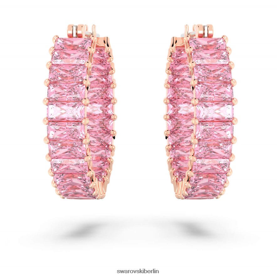 Swarovski Matrix-Creolen Baguetteschliff, rosa, rosévergoldet Schmuck HLT448937