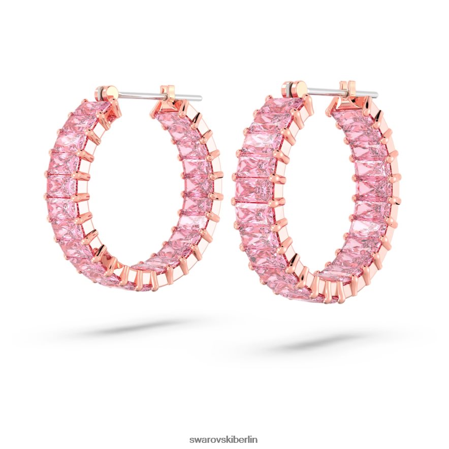 Swarovski Matrix-Creolen Baguetteschliff, rosa, rosévergoldet Schmuck HLT448937