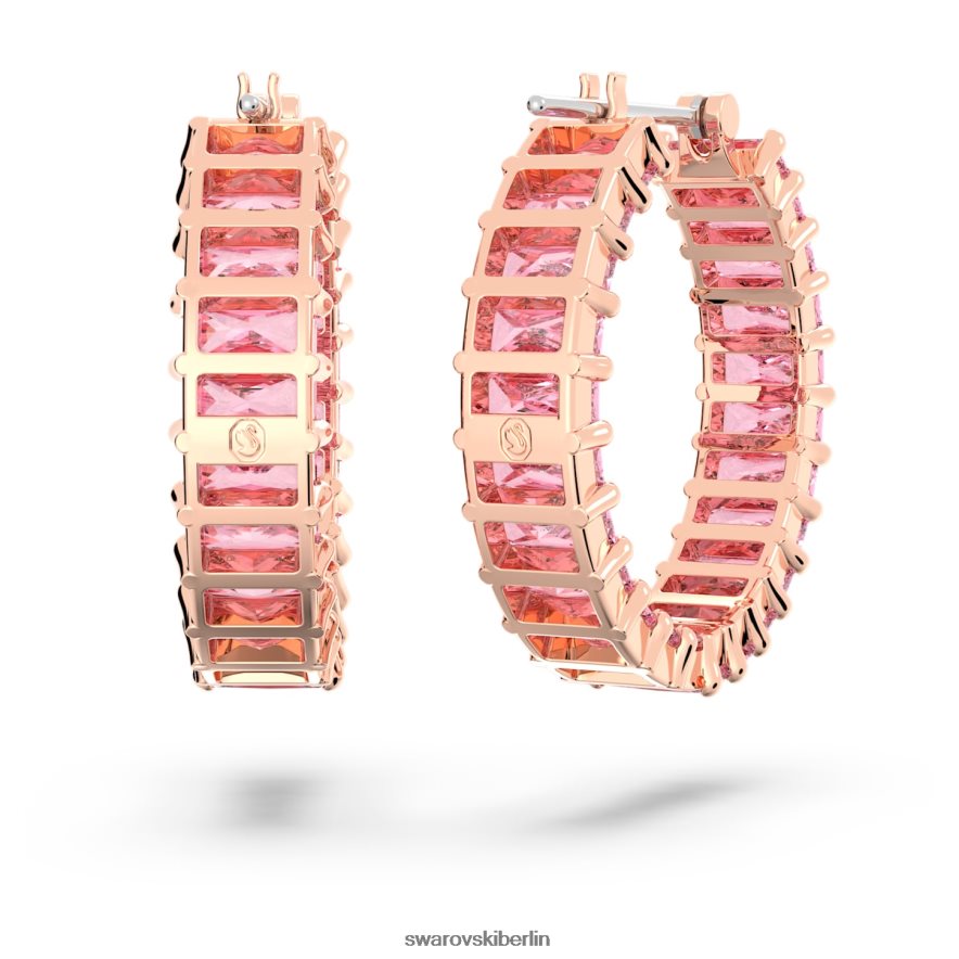 Swarovski Matrix-Creolen Baguetteschliff, rosa, rosévergoldet Schmuck HLT448937