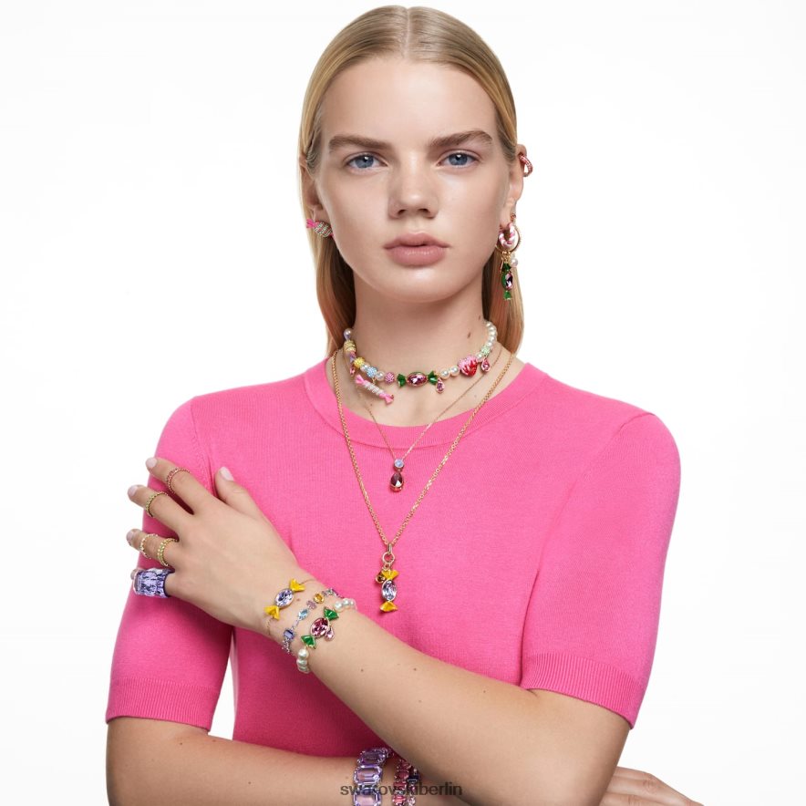 Swarovski Matrix-Creolen Baguetteschliff, rosa, rosévergoldet Schmuck HLT448937