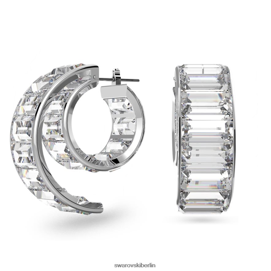 Swarovski Matrix-Creolen Baguetteschliff, weiß, rhodiniert Schmuck HLT448907