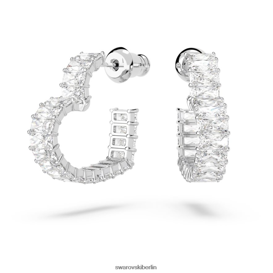Swarovski Matrix-Creolen Herz, weiß, rhodiniert Schmuck HLT448878