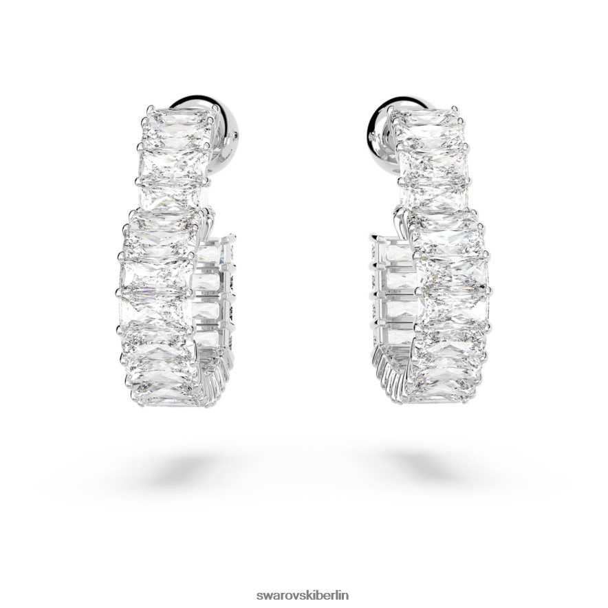 Swarovski Matrix-Creolen Herz, weiß, rhodiniert Schmuck HLT448878