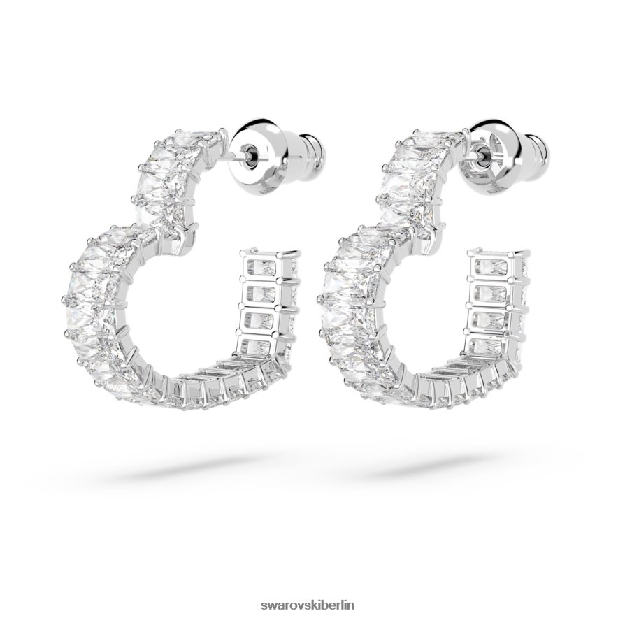 Swarovski Matrix-Creolen Herz, weiß, rhodiniert Schmuck HLT448878
