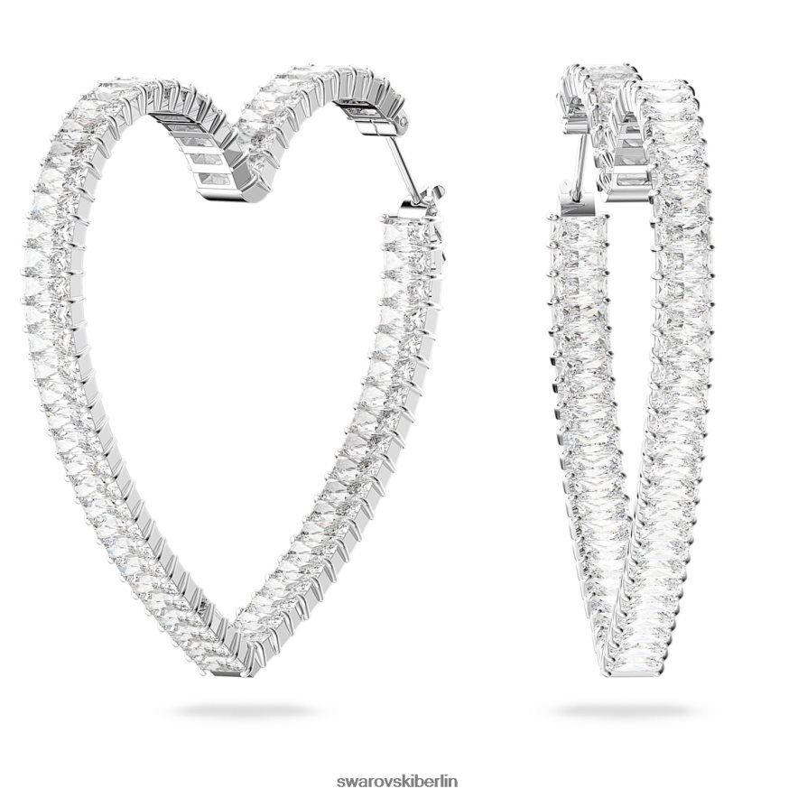 Swarovski Matrix-Creolen Herz, weiß, rhodiniert Schmuck HLT448938