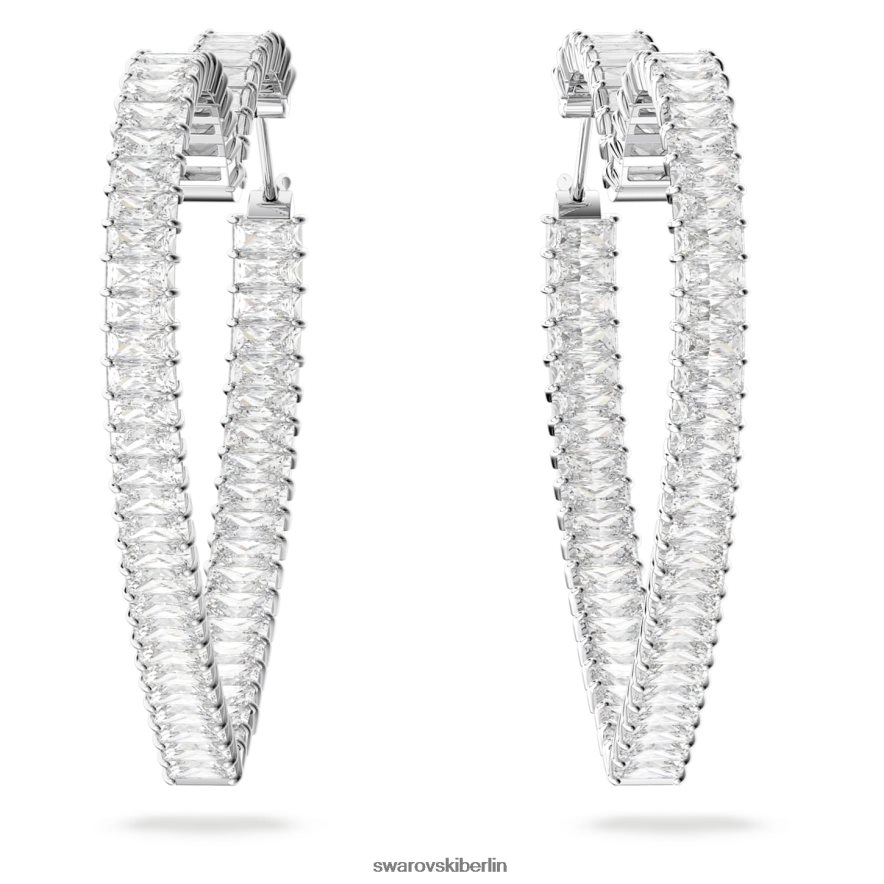Swarovski Matrix-Creolen Herz, weiß, rhodiniert Schmuck HLT448938
