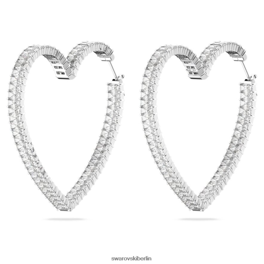 Swarovski Matrix-Creolen Herz, weiß, rhodiniert Schmuck HLT448938