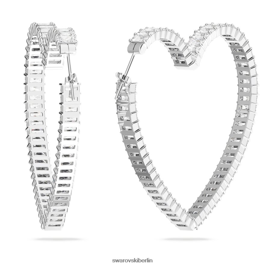 Swarovski Matrix-Creolen Herz, weiß, rhodiniert Schmuck HLT448938