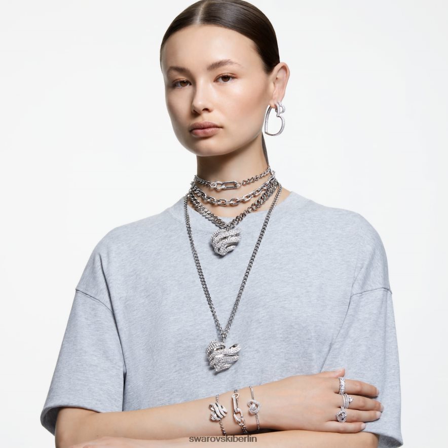 Swarovski Matrix-Creolen Herz, weiß, rhodiniert Schmuck HLT448938
