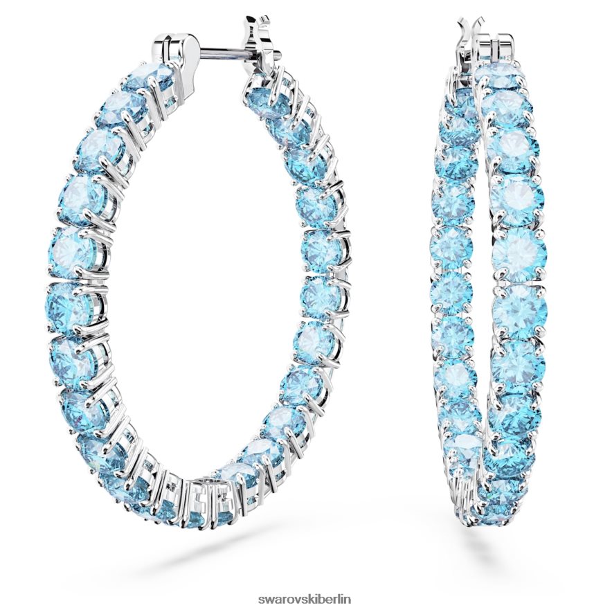 Swarovski Matrix-Creolen Rundschliff, blau, rhodiniert Schmuck HLT448923