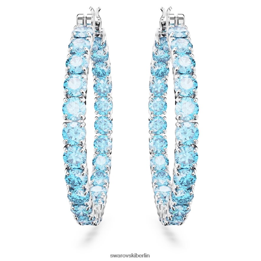 Swarovski Matrix-Creolen Rundschliff, blau, rhodiniert Schmuck HLT448923