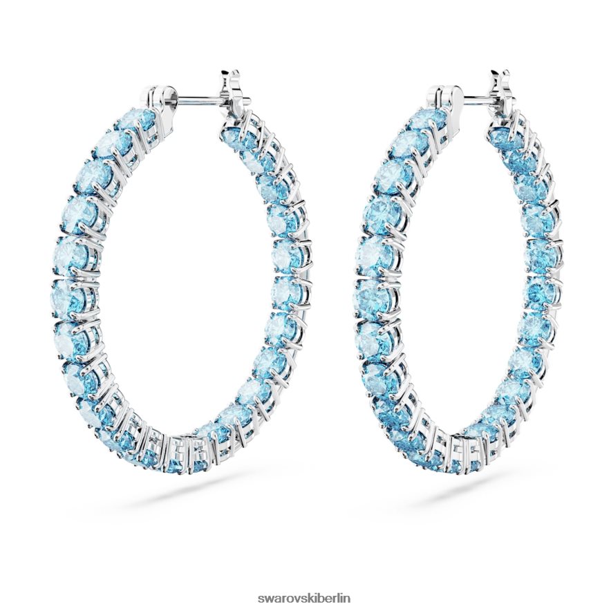 Swarovski Matrix-Creolen Rundschliff, blau, rhodiniert Schmuck HLT448923