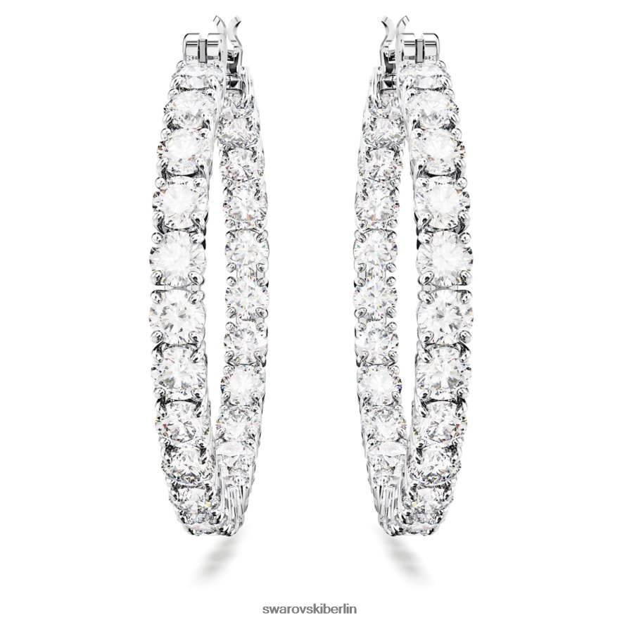 Swarovski Matrix-Creolen Rundschliff, weiß, rhodiniert Schmuck HLT448911