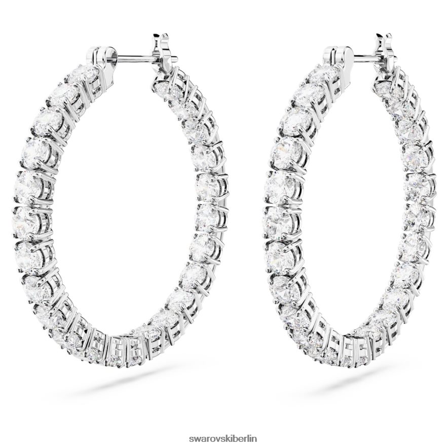Swarovski Matrix-Creolen Rundschliff, weiß, rhodiniert Schmuck HLT448911