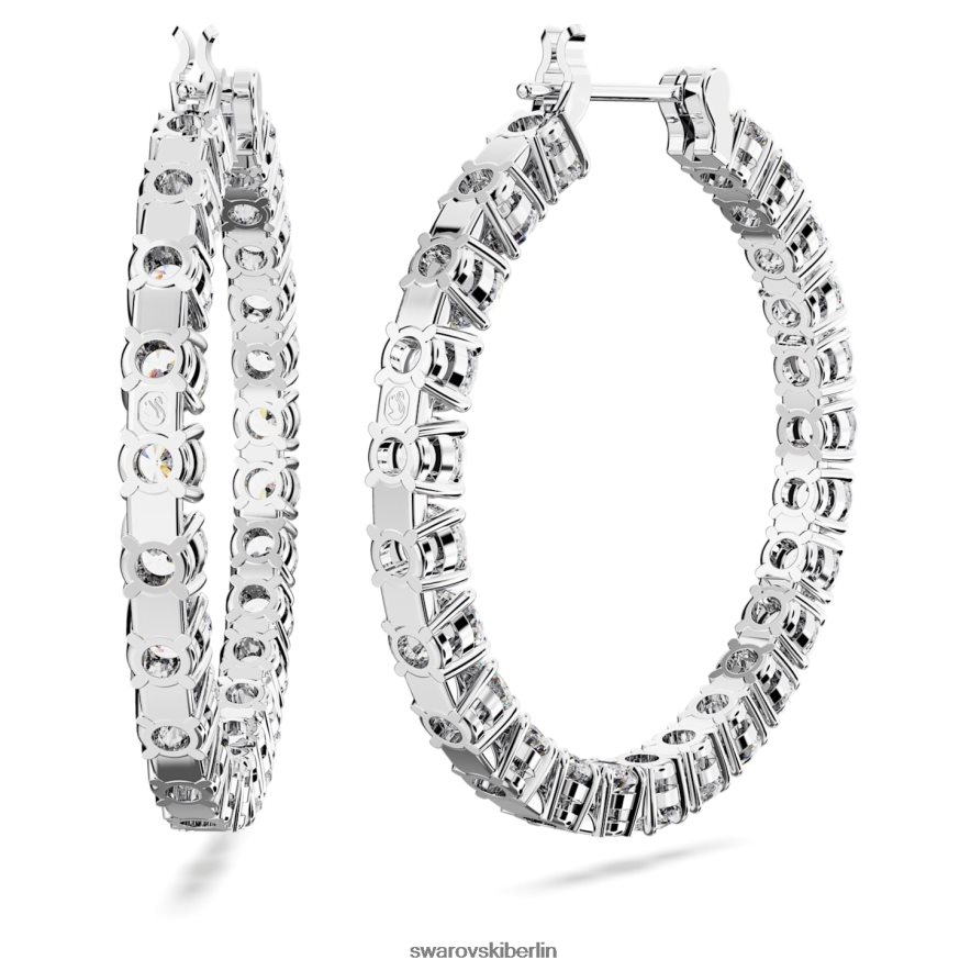 Swarovski Matrix-Creolen Rundschliff, weiß, rhodiniert Schmuck HLT448911