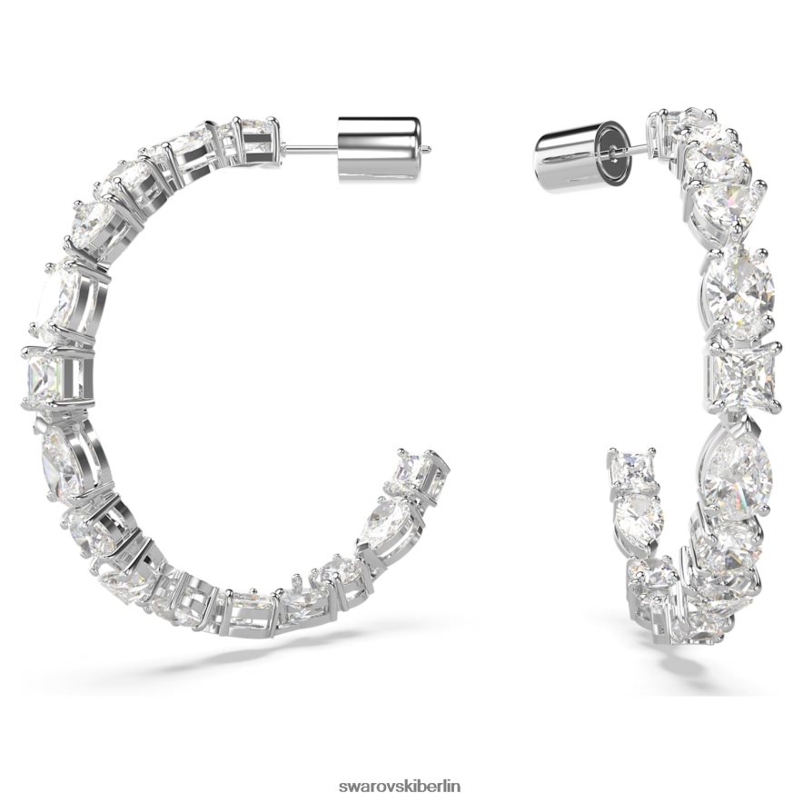 Swarovski Mesmera-Creolen Mischschliffe, weiß, rhodiniert Schmuck HLT448932