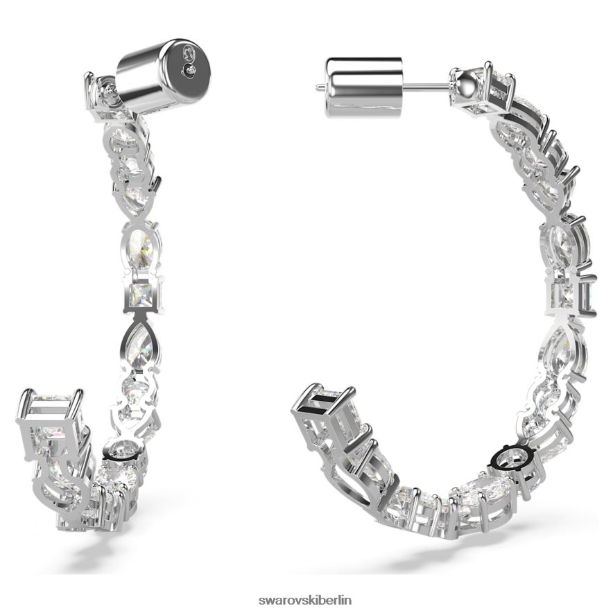 Swarovski Mesmera-Creolen Mischschliffe, weiß, rhodiniert Schmuck HLT448932
