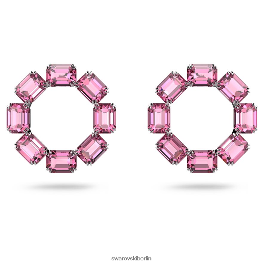 Swarovski Millenia-Creolen Achteckschliff, rosa, rhodiniert Schmuck HLT448936