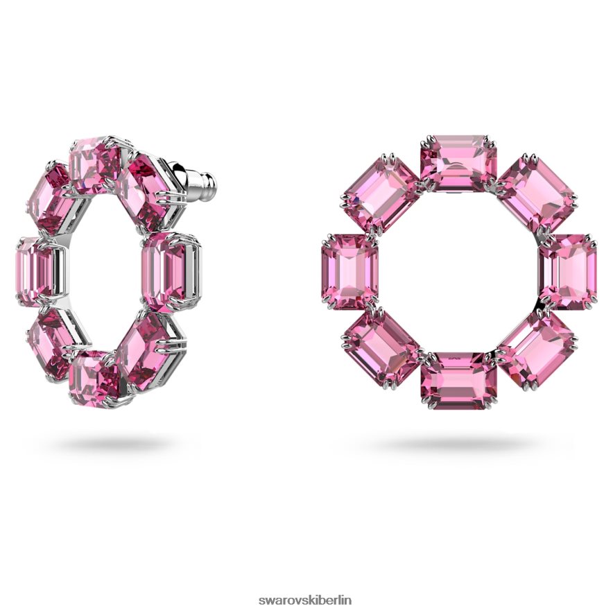 Swarovski Millenia-Creolen Achteckschliff, rosa, rhodiniert Schmuck HLT448936