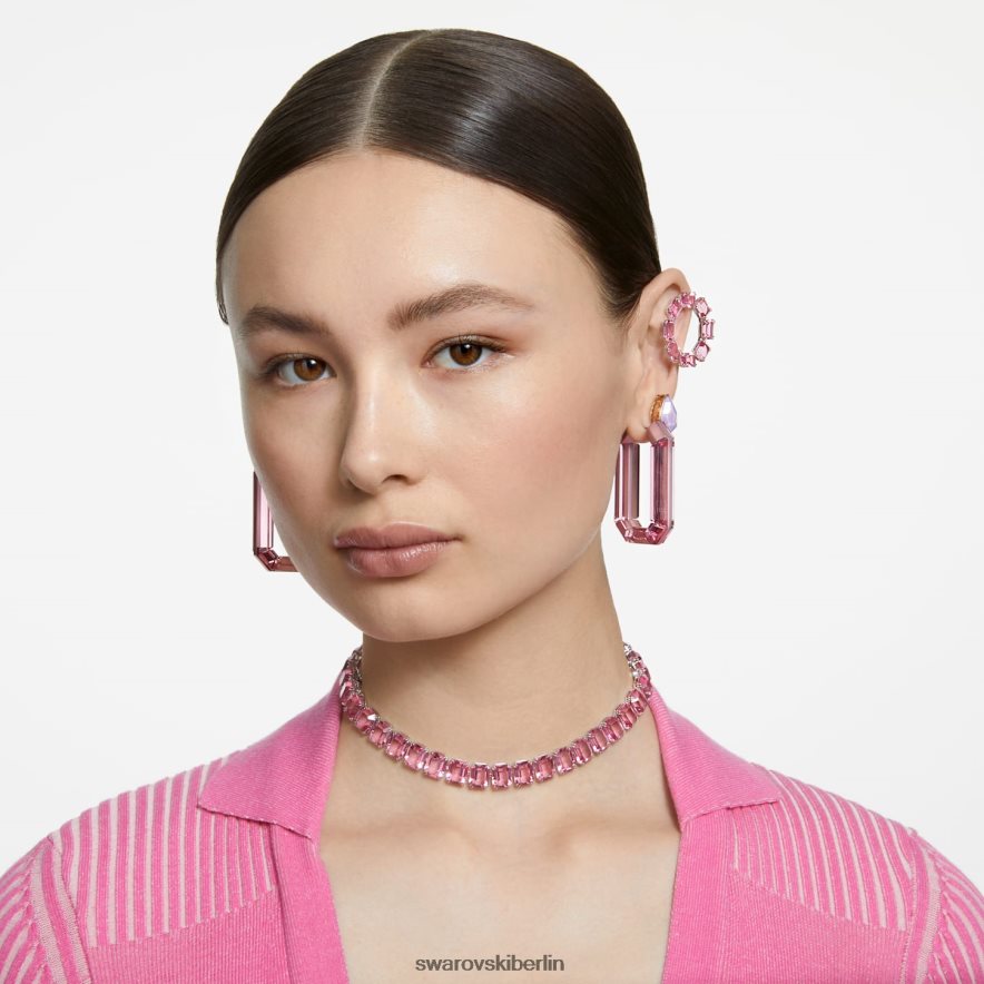 Swarovski Millenia-Creolen Achteckschliff, rosa, rhodiniert Schmuck HLT448936