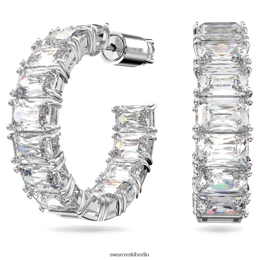 Swarovski Millenia-Creolen Achteckschliff, weiß, rhodiniert Schmuck HLT448881