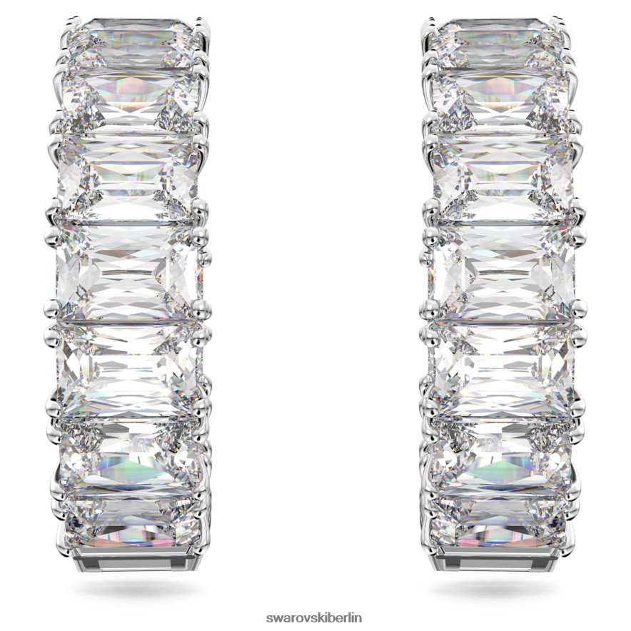 Swarovski Millenia-Creolen Achteckschliff, weiß, rhodiniert Schmuck HLT448881