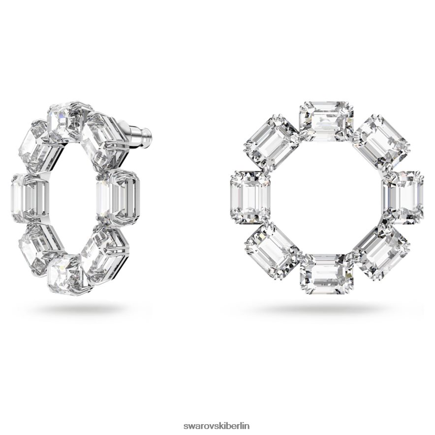 Swarovski Millenia-Creolen Achteckschliff, weiß, rhodiniert Schmuck HLT448935