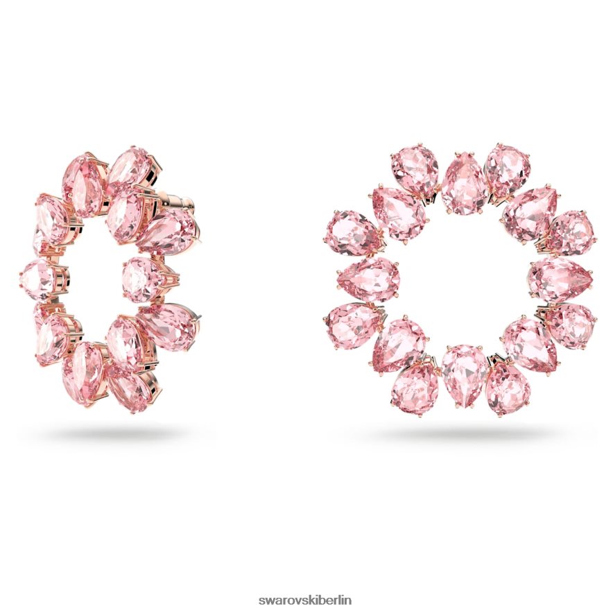 Swarovski Millenia-Creolen Birnenschliff, rosa, rosévergoldet Schmuck HLT448876