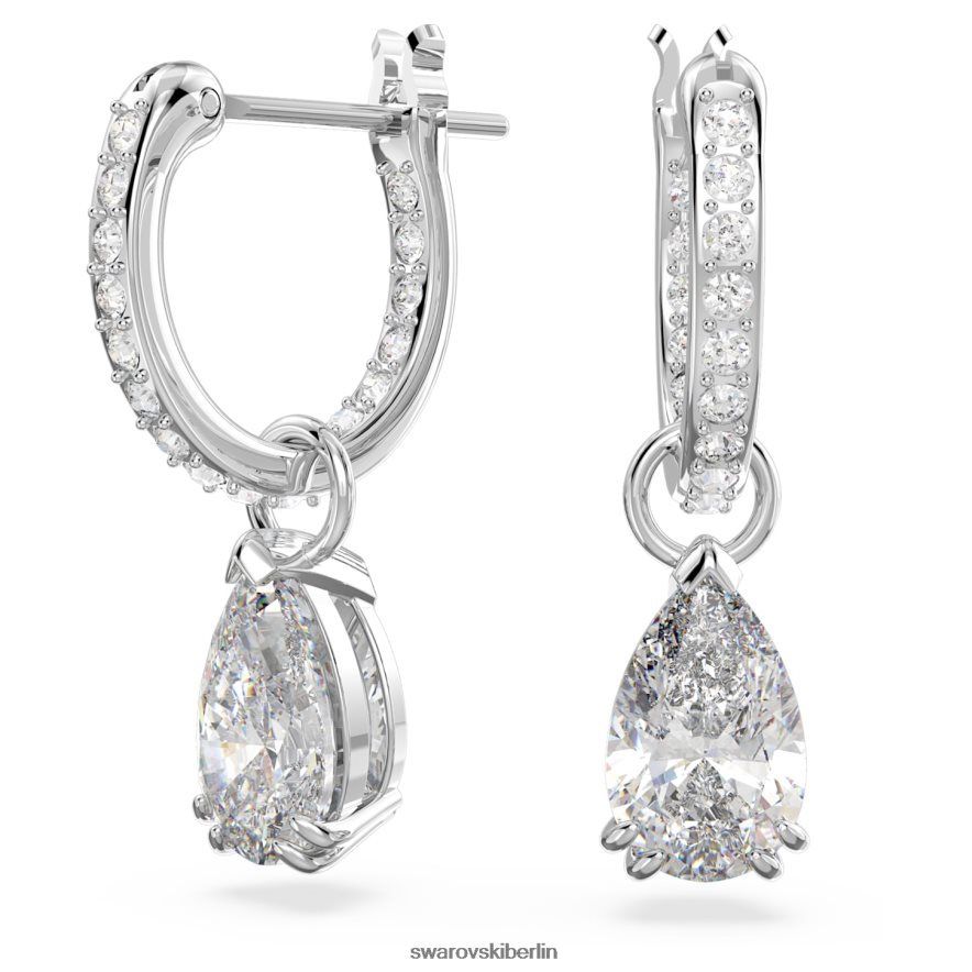 Swarovski Millenia-Creolen Birnenschliff, weiß, rhodiniert Schmuck HLT448762