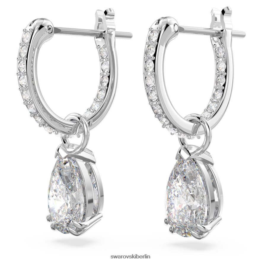 Swarovski Millenia-Creolen Birnenschliff, weiß, rhodiniert Schmuck HLT448762