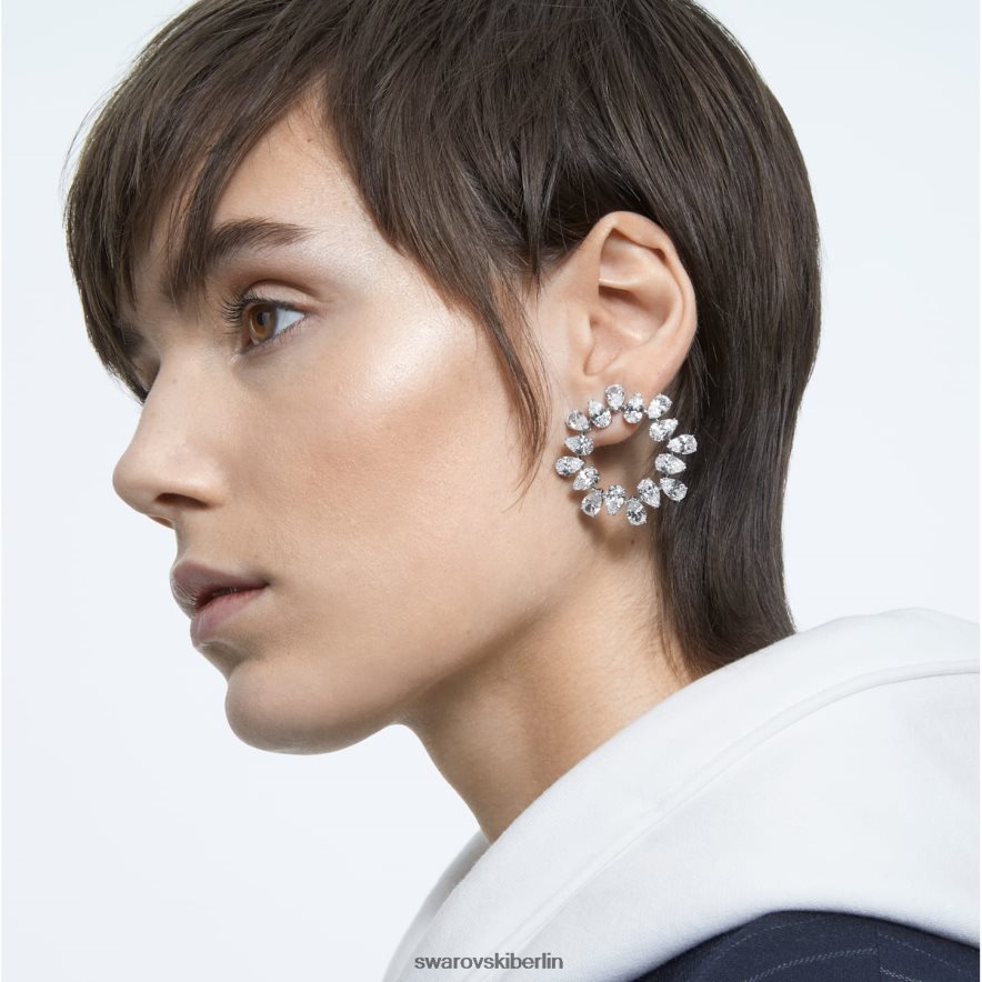 Swarovski Millenia-Creolen Birnenschliff, weiß, rhodiniert Schmuck HLT448875