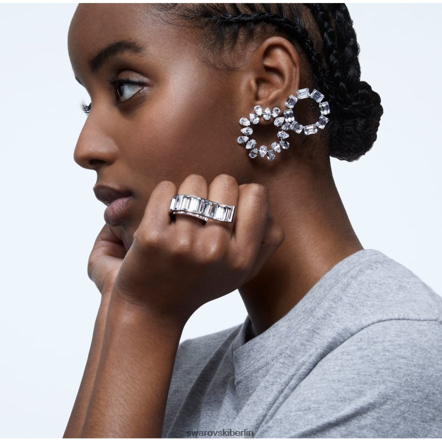 Swarovski Millenia-Creolen Birnenschliff, weiß, rhodiniert Schmuck HLT448875